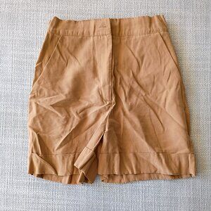 ZARA Women's Tan/Brown High-Waisted Tailored Bermuda Shorts | Size XS